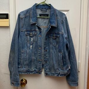 Black Rivet lightly distressed denim jacket Size XL